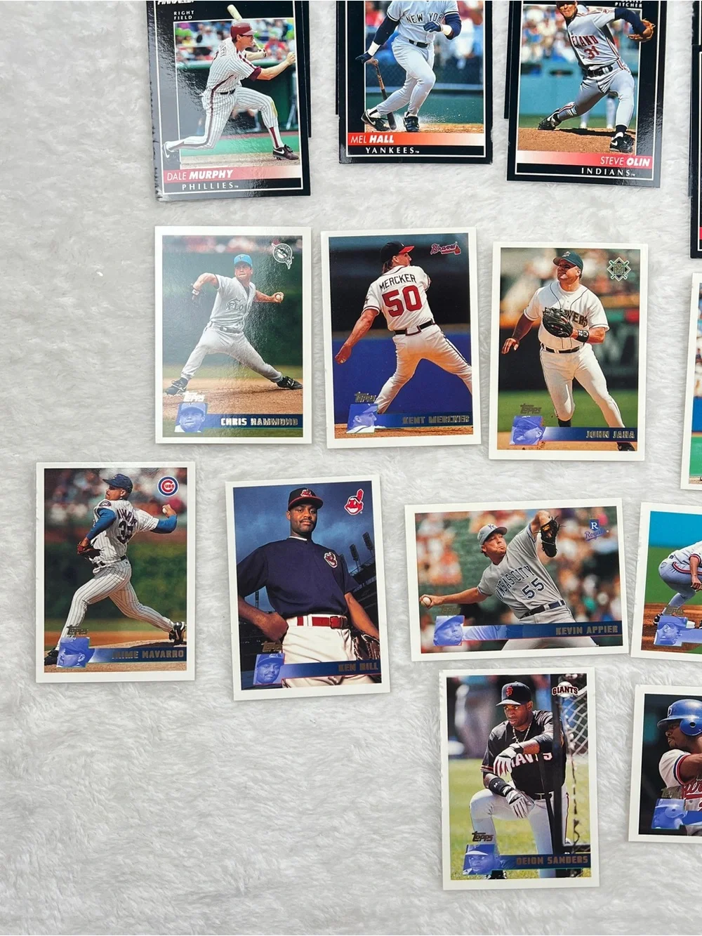 32 Card MLB Baseball Lot Pinnacle & Topps Deion Sanders Glavine Murphy Justice